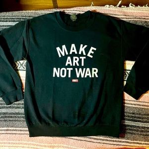 almost new obey ‘make art not war’ sweatshirt, sz small